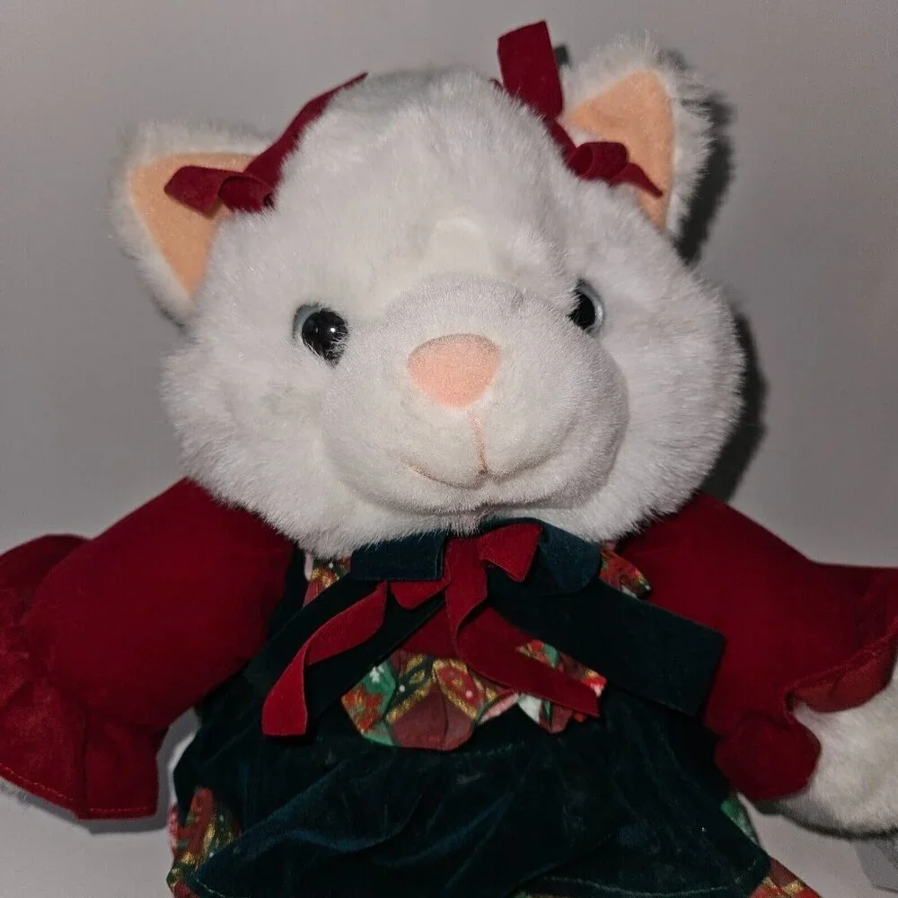 VTG TB Trading Snowflake Friends White Cat Plush 9